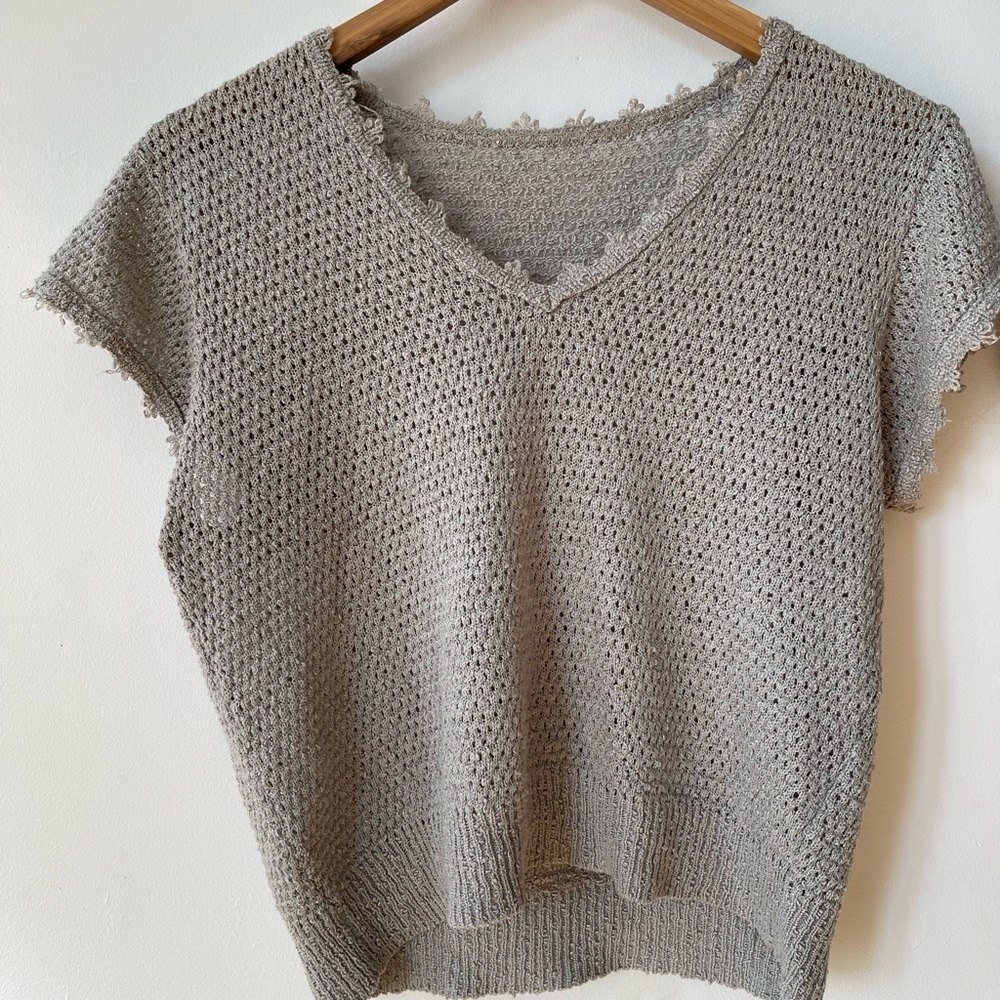 Women's Vintage Green Gray Knit Sweater